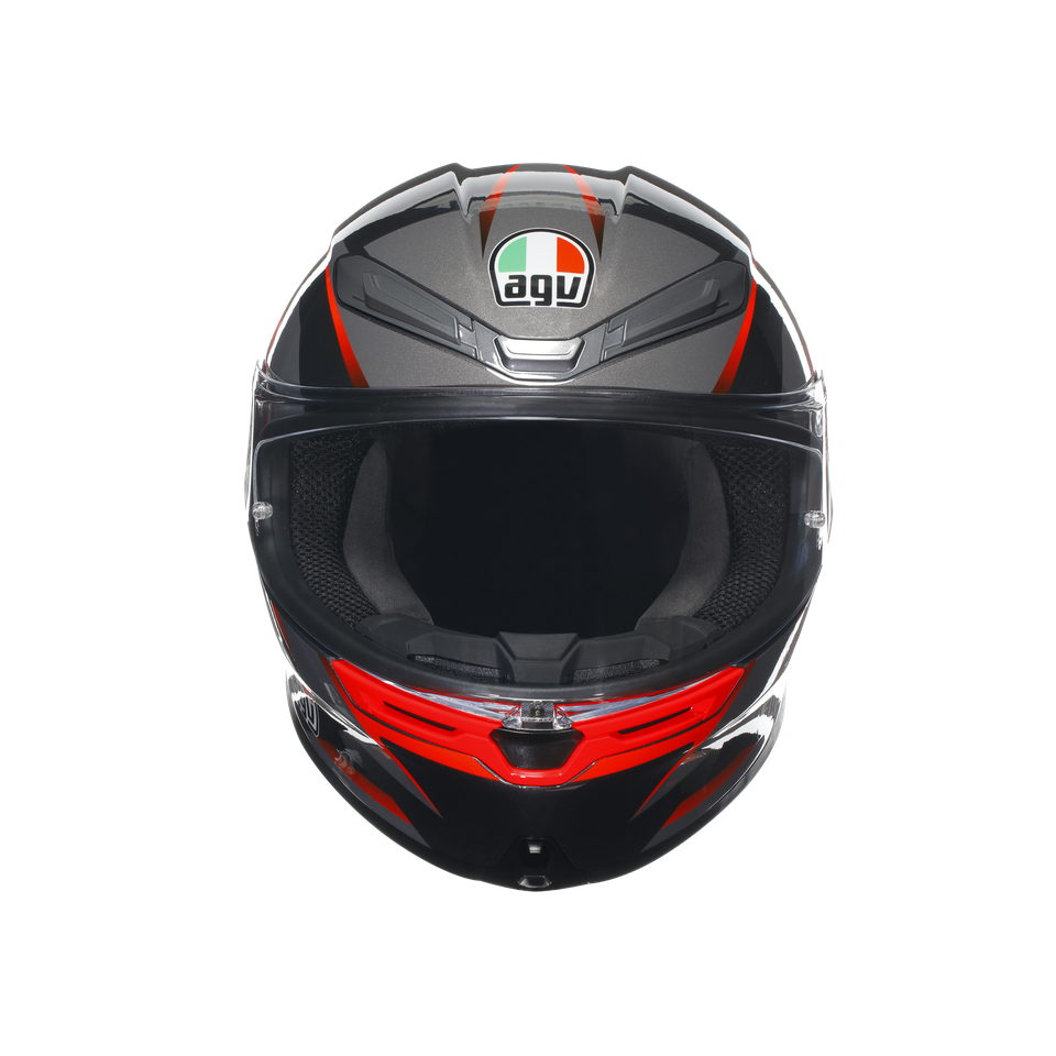 K6 S SLASHCUT BLACK/GREY/RED - MOTORBIKE FULL FACE HELMET E2206