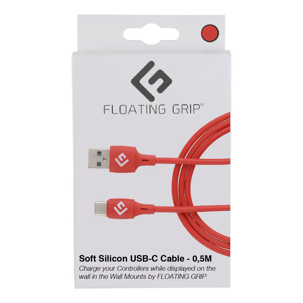 Floating Grip 0.5M Silicone USB-C Cable (Rød)