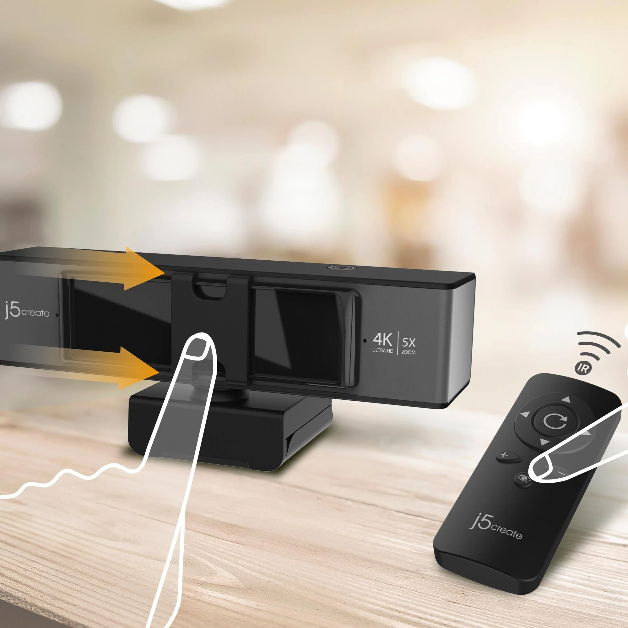 J5 USB 4K ULTRA HD WEBCAM 5X DIGITAL ZOOM RC