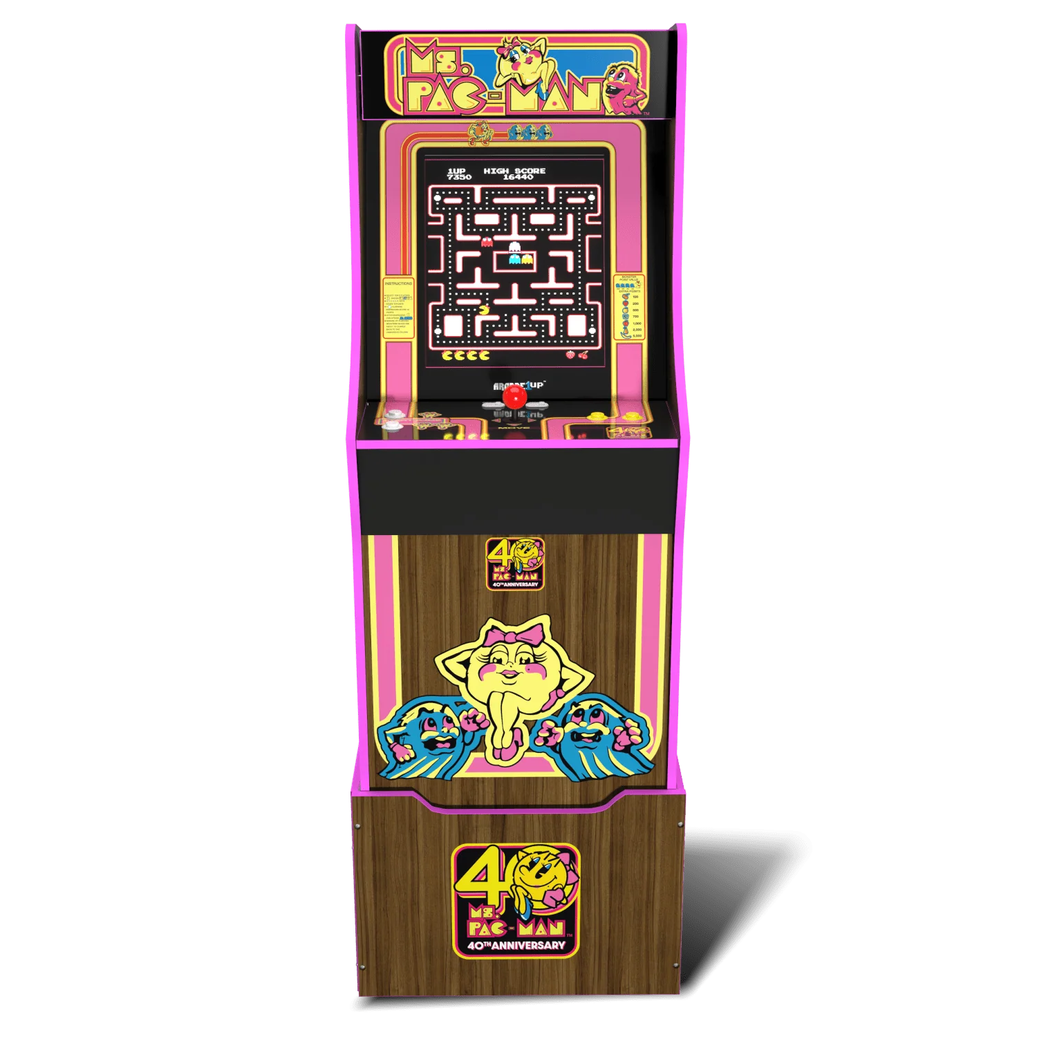 ARCADE 1 UP MS. PAC-MAN 40TH ANNIVERSARY ARCADE MACHINE