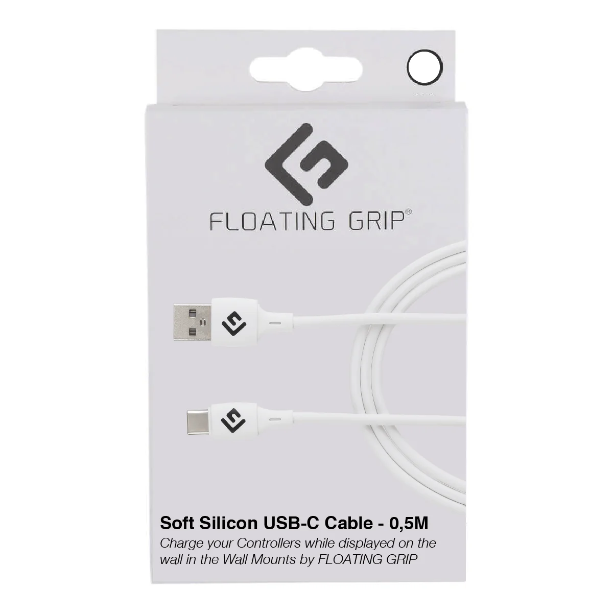 Floating Grip 0.5M Silicone USB-C Cable (Hvid)
