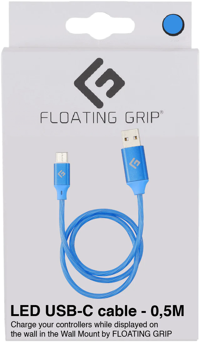 Floating Grip 0.5M LED USB-C Cable (Blå)