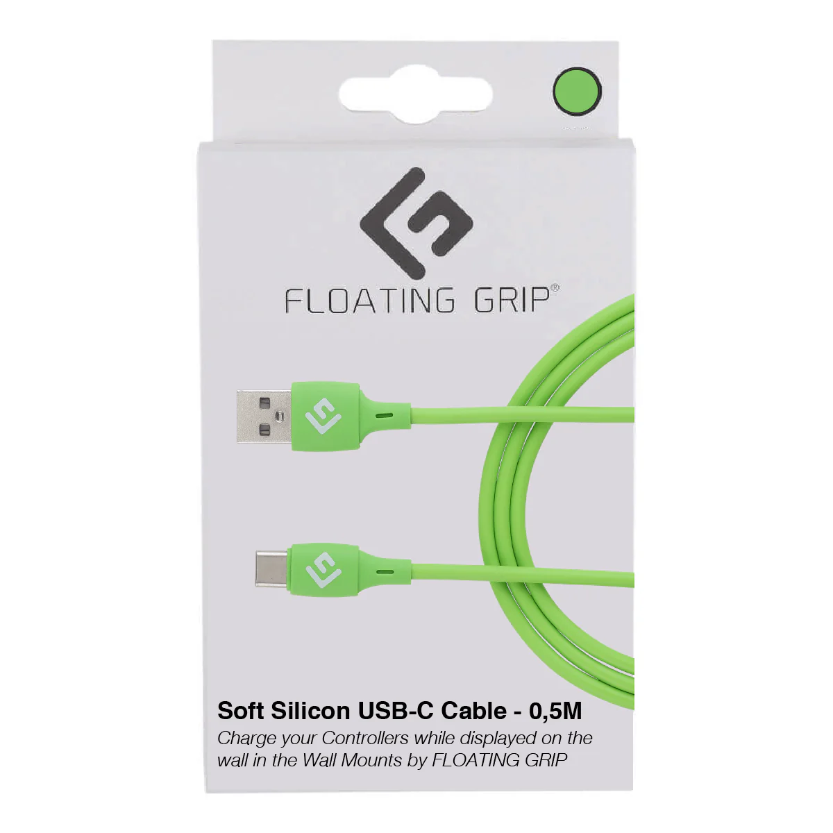 Floating Grip 0.5M Silicone USB-C Cable (Grøn)