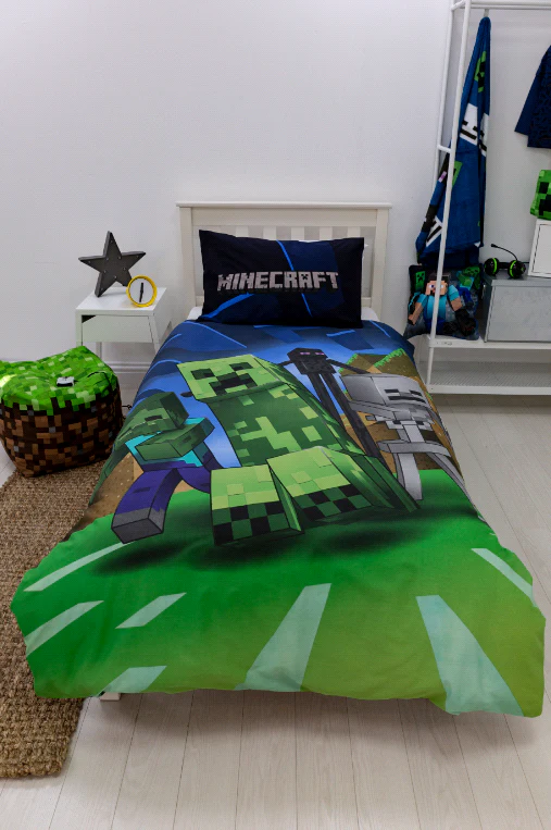 Bettwäsche– Erwachsenengröße 140 x 200 cm– Minecraft