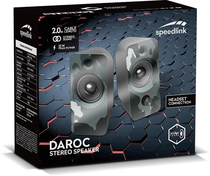 SpeedLink DAROC Stereo-Lautsprecher– Blaue Tarnung