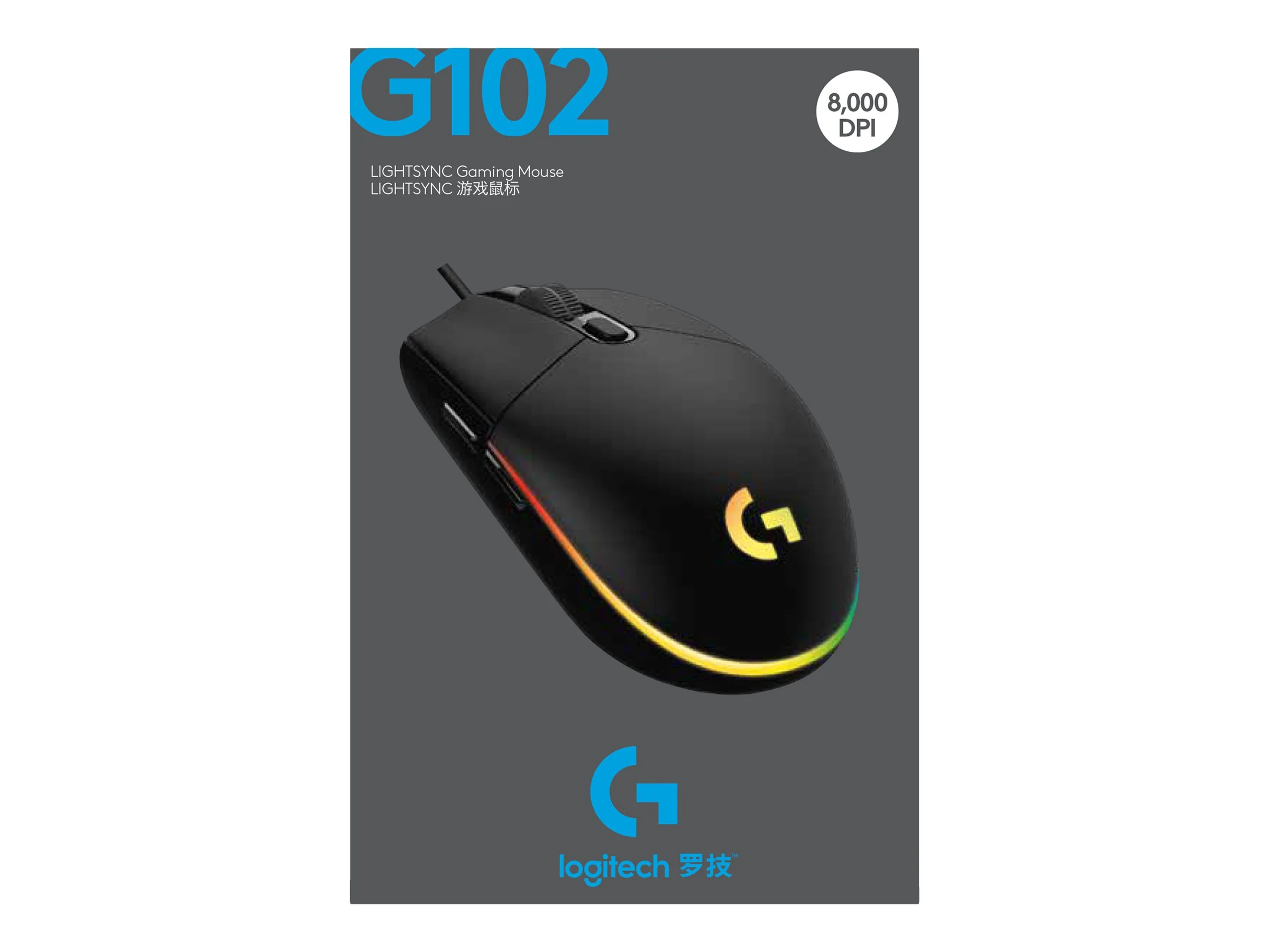 Logitech Gaming Mouse G102 LIGHTSYNC optisches Kabel schwarz