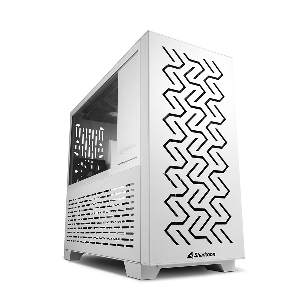 Sharkoon MS-Z1000. gaming tower case (white. tempered glass side panel)