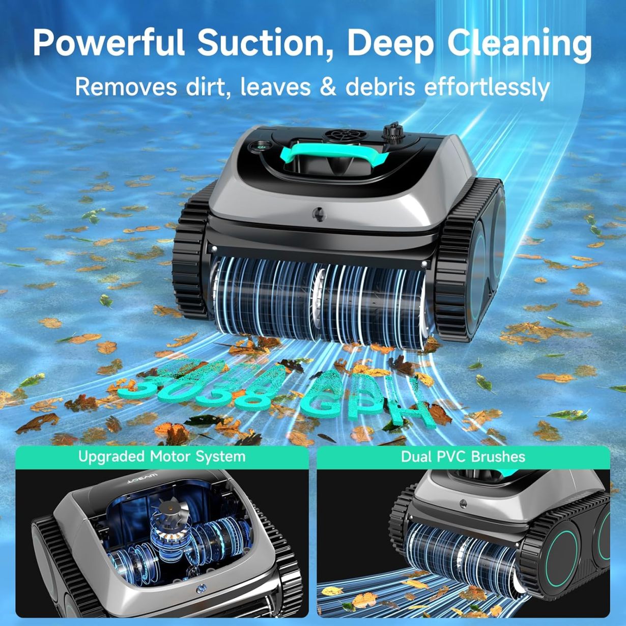 (2025 Upgrade) WYBOT C1 Pool Robot Vacuum for Inground Pools.4-in-1 Cordless Robotic Pool Cleaner Lasts 150min.Triple-Motor up to 1.614 Sq.ft.Smart APP Support.Auto Wall & Waterline Cleaning - Online Shop