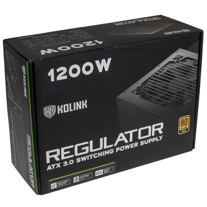 Kolink KL-R1200FG PSU. Gen5. Gold - 1200W. ATX 3.0. 600W 12VHPWR