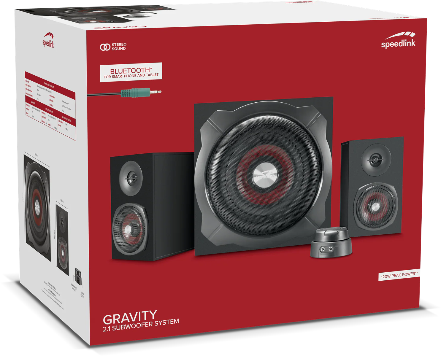 SpeedLink GRAVITY 2.1 Subwoofer System. black