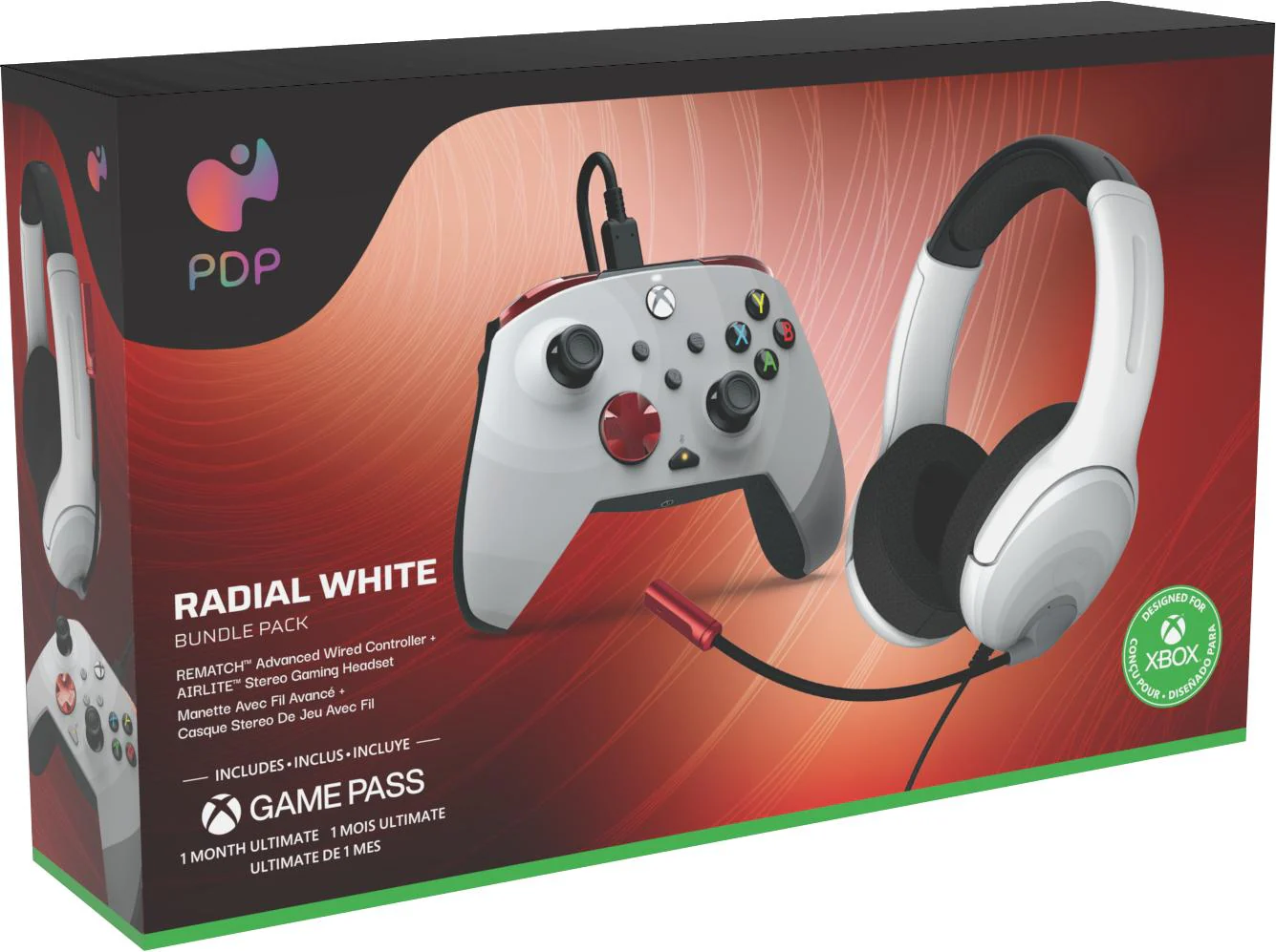 PDP Rematch & Airlite Radial Hvid Bundle Licensed Xbox