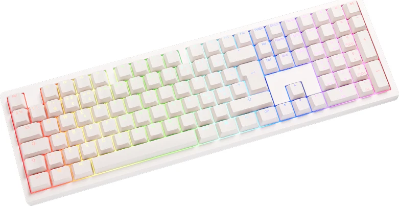 Ducky Zero - White - Cherry Brown - RGB - Trådløs