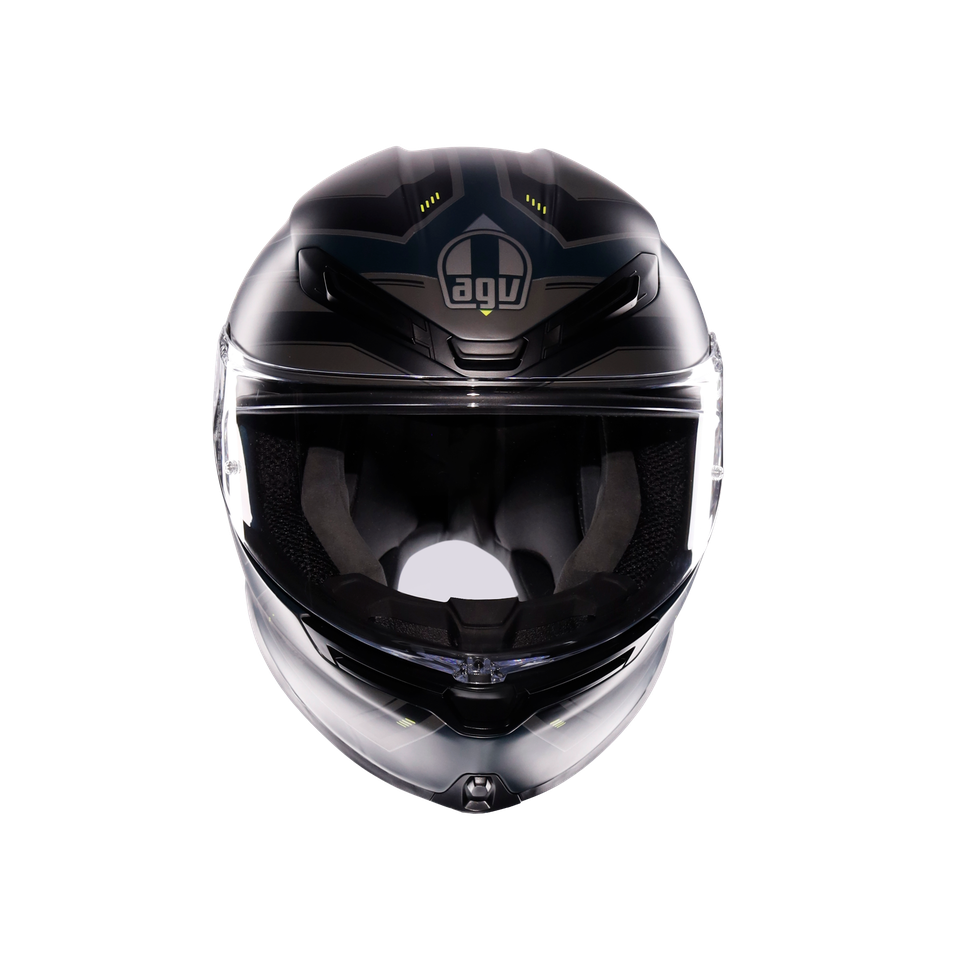 K6 S ENHANCE MATT GREY/YELLOW FLUO - MOTORBIKE FULL FACE HELMET E2206