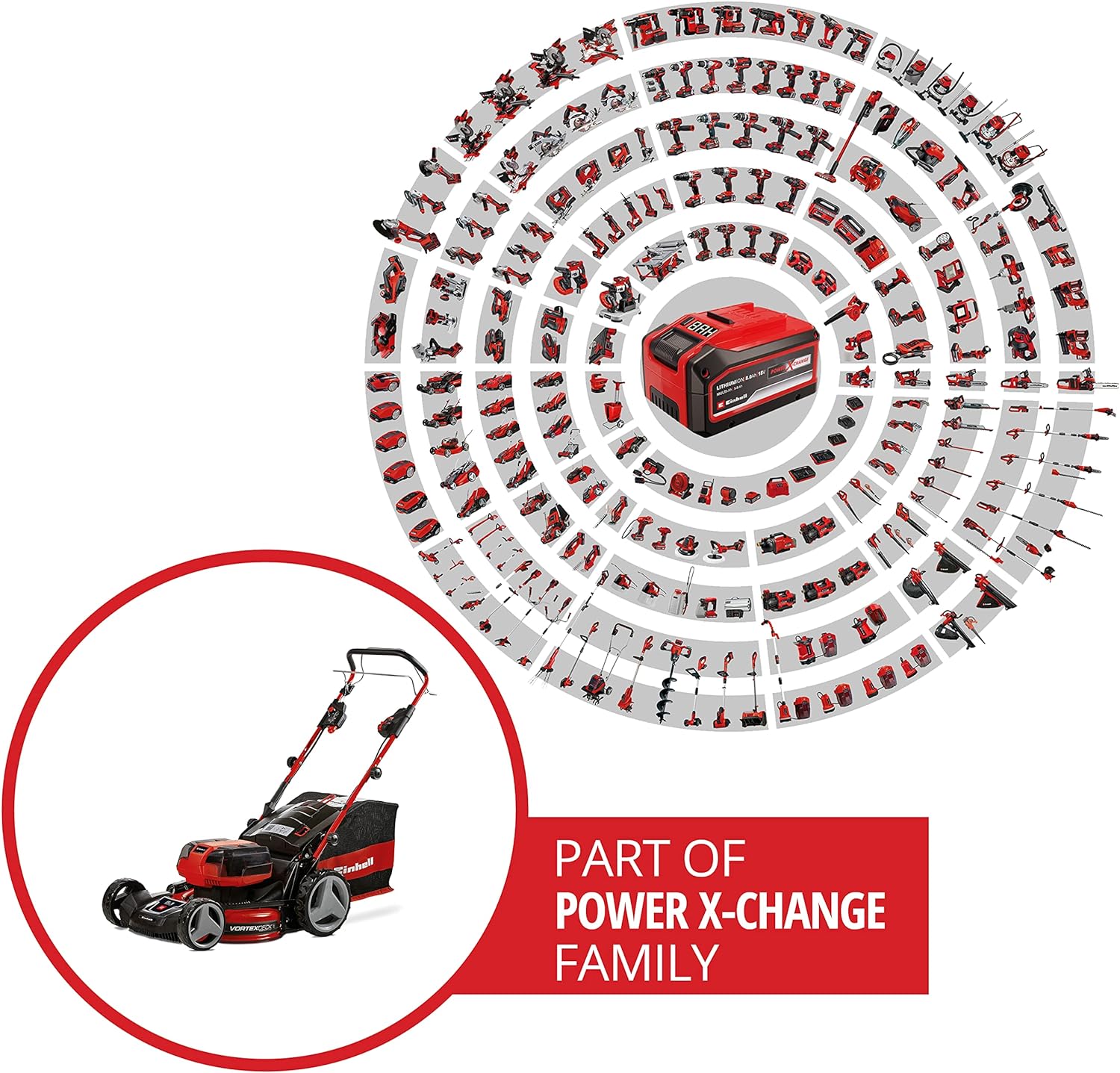 Einhell Power X-Change 36/47 Cordless Lawnmower With Battery
