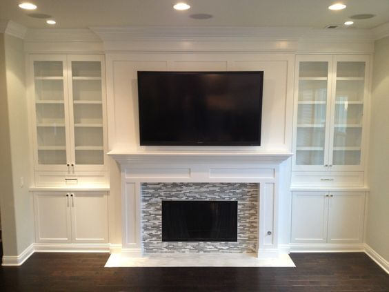 ✨Seneca Electric Fireplace Media Cabinet in White Matching wall cupboard✨