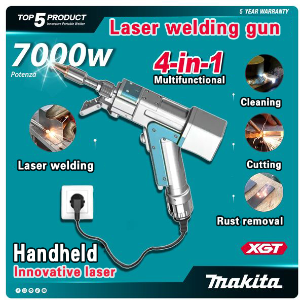 【SAVE 85%】Makita 7000W Innovative Portable Laser Welding Gun 4-in-1 (Welding + Cleaning + Cutting + Derusting)
