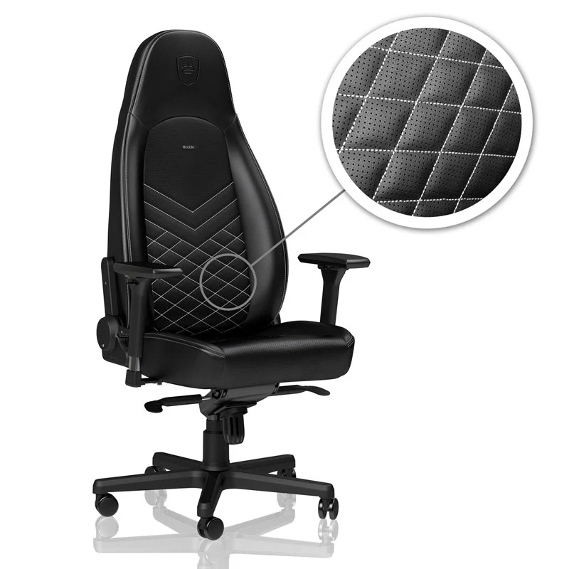 noblechairs ICON Schwarz/Platinweiß