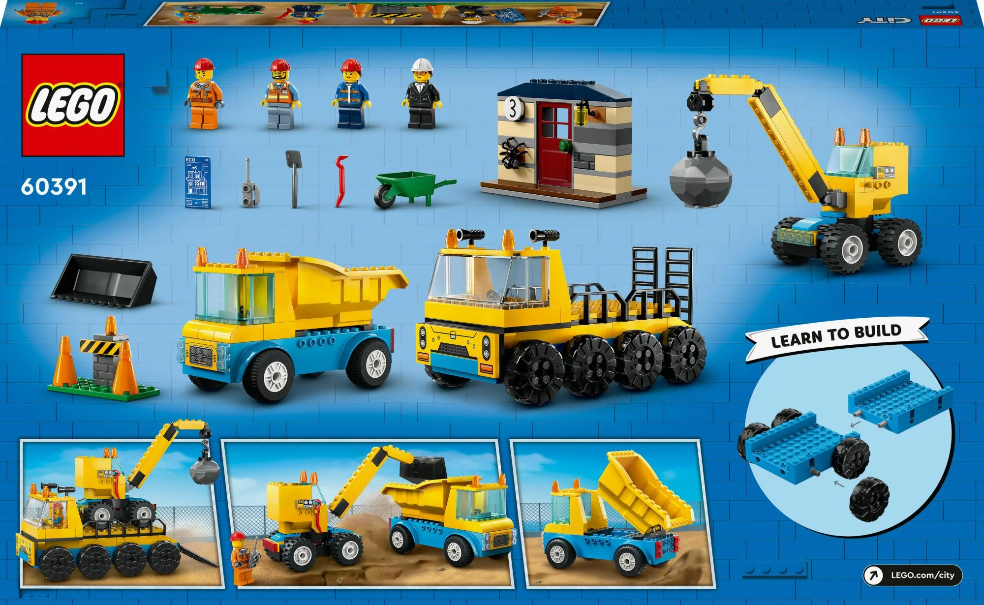 LEGO 60391 City Construction Vehicles and Crane with Wrecking Ball