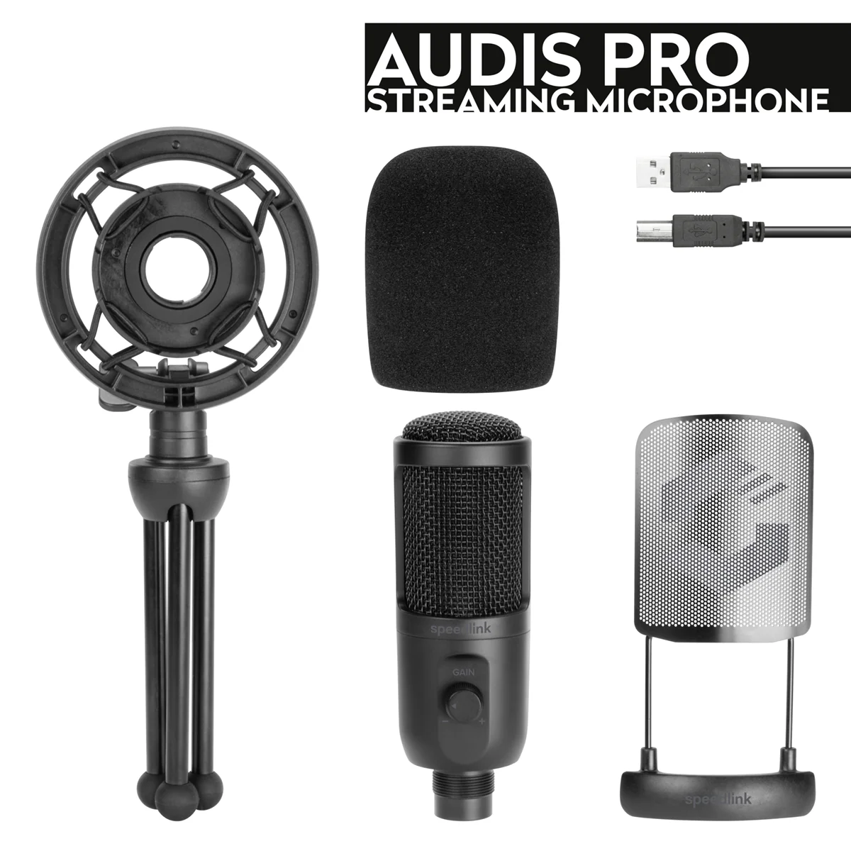SpeedLink AUDIS PRO Streaming-Mikrofon. schwarz