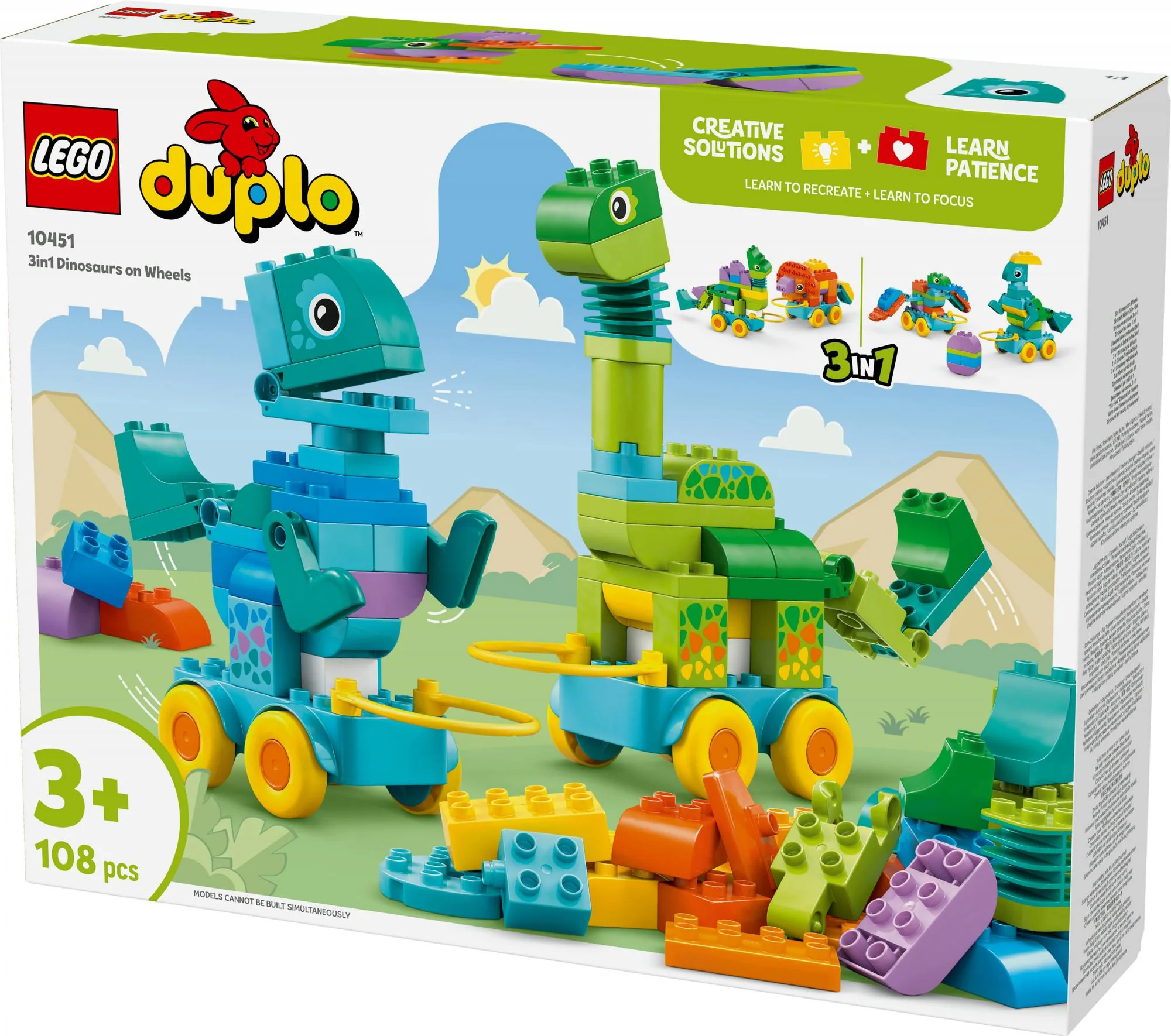 LEGO 10451 DUPLO Town Dinosaurs on Wheels 3-in-1 Set