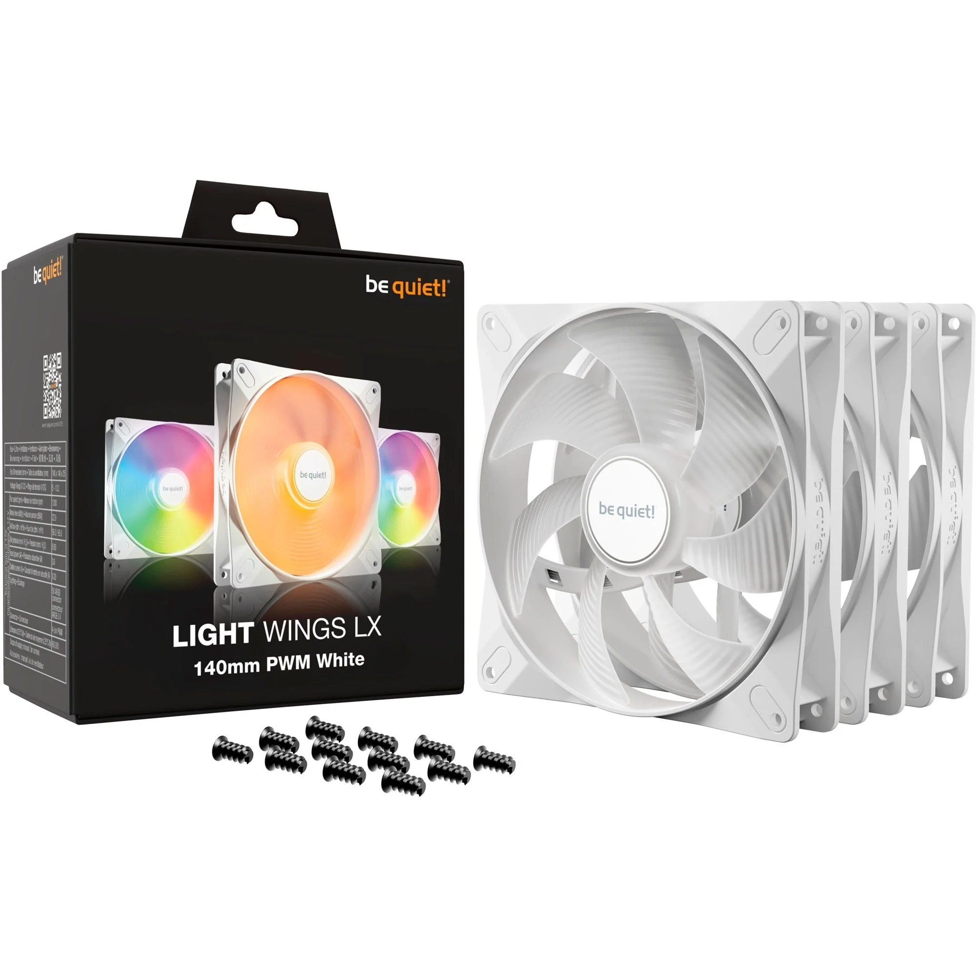 Be quiet Light Wings LX 140mm PWM White Triple Pack (white. pack of 3. 140 mm)