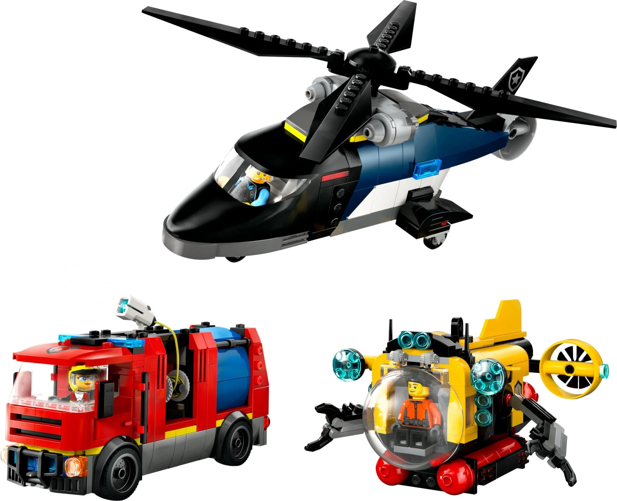 LEGO 60462 City Combination Set with Helicopter. Fire Truck and Submarine