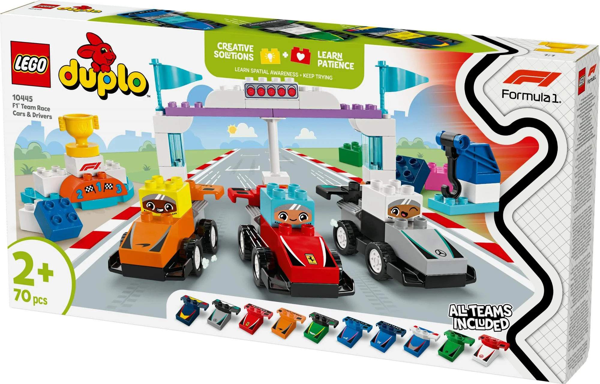 LEGO 10445 DUPLO F1 Team Racing Cars with Racers