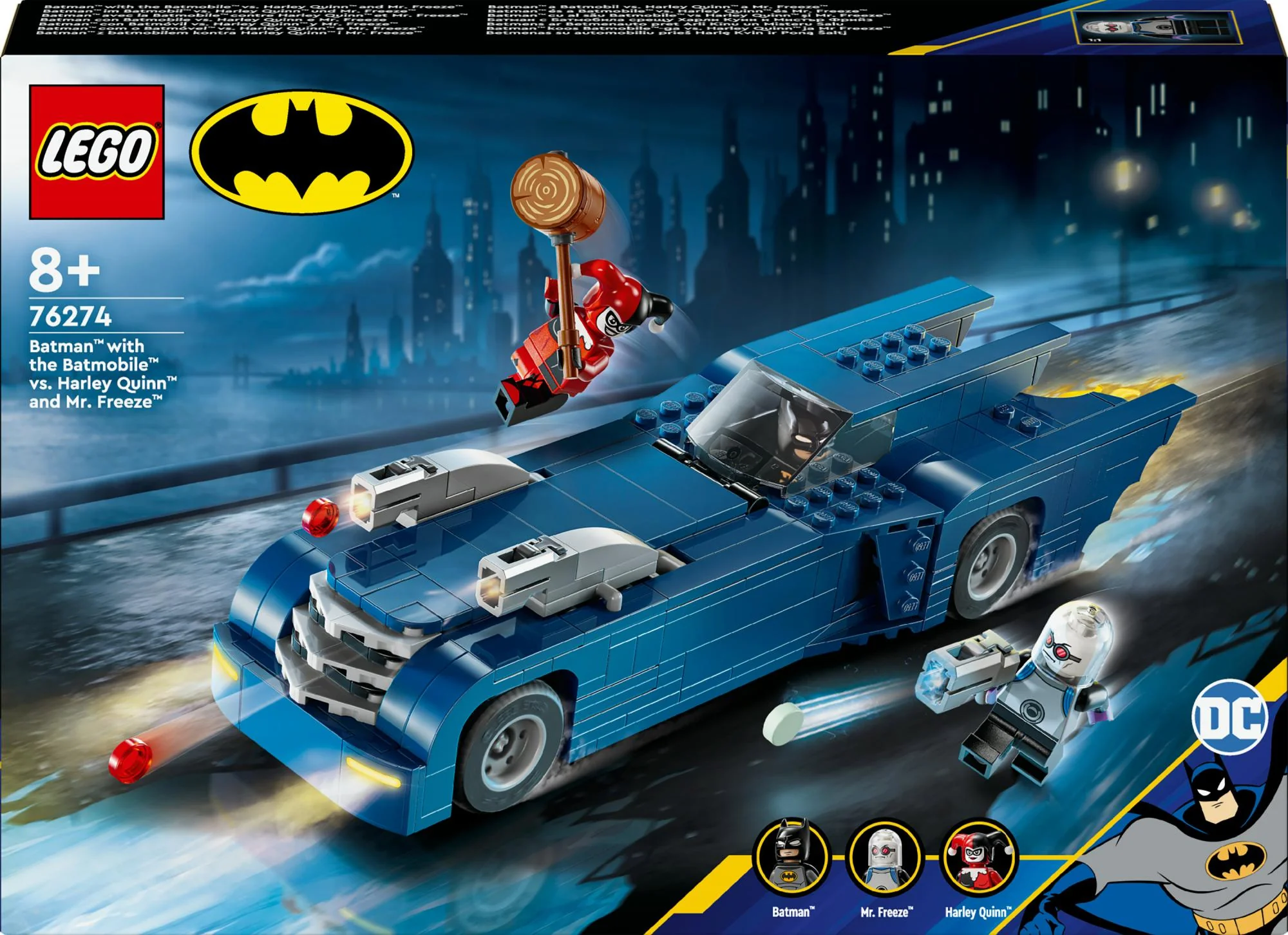 LEGO 76274 DC Super Heroes Batman in the Batmobile vs. Harley Quinn and Mr. Freeze