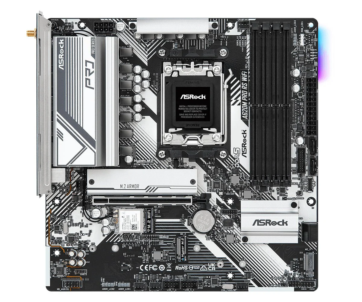 ASRock A620M Pro RS - AM5 - Bundkort