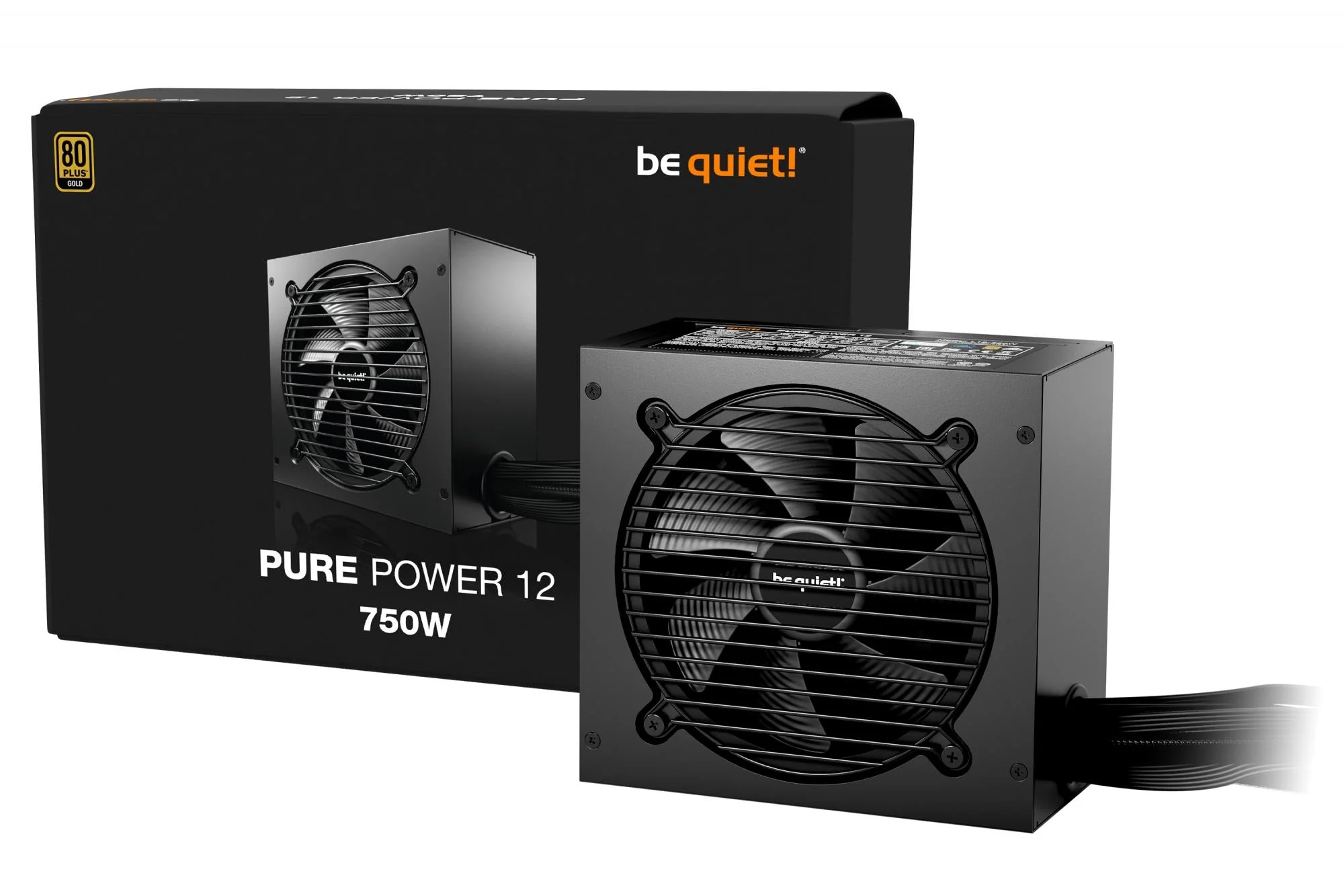 Be quiet Pure Power 12 750W (black. 1x 12-pin high power GPU. 3x PCIe. 750 watts)