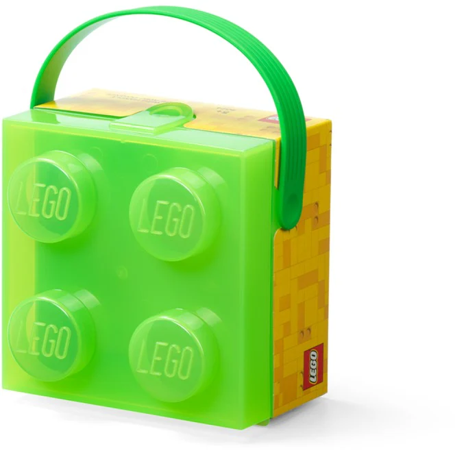 Room Copenhagen LEGO Box with Handle. Storage Box (light green/transparent)