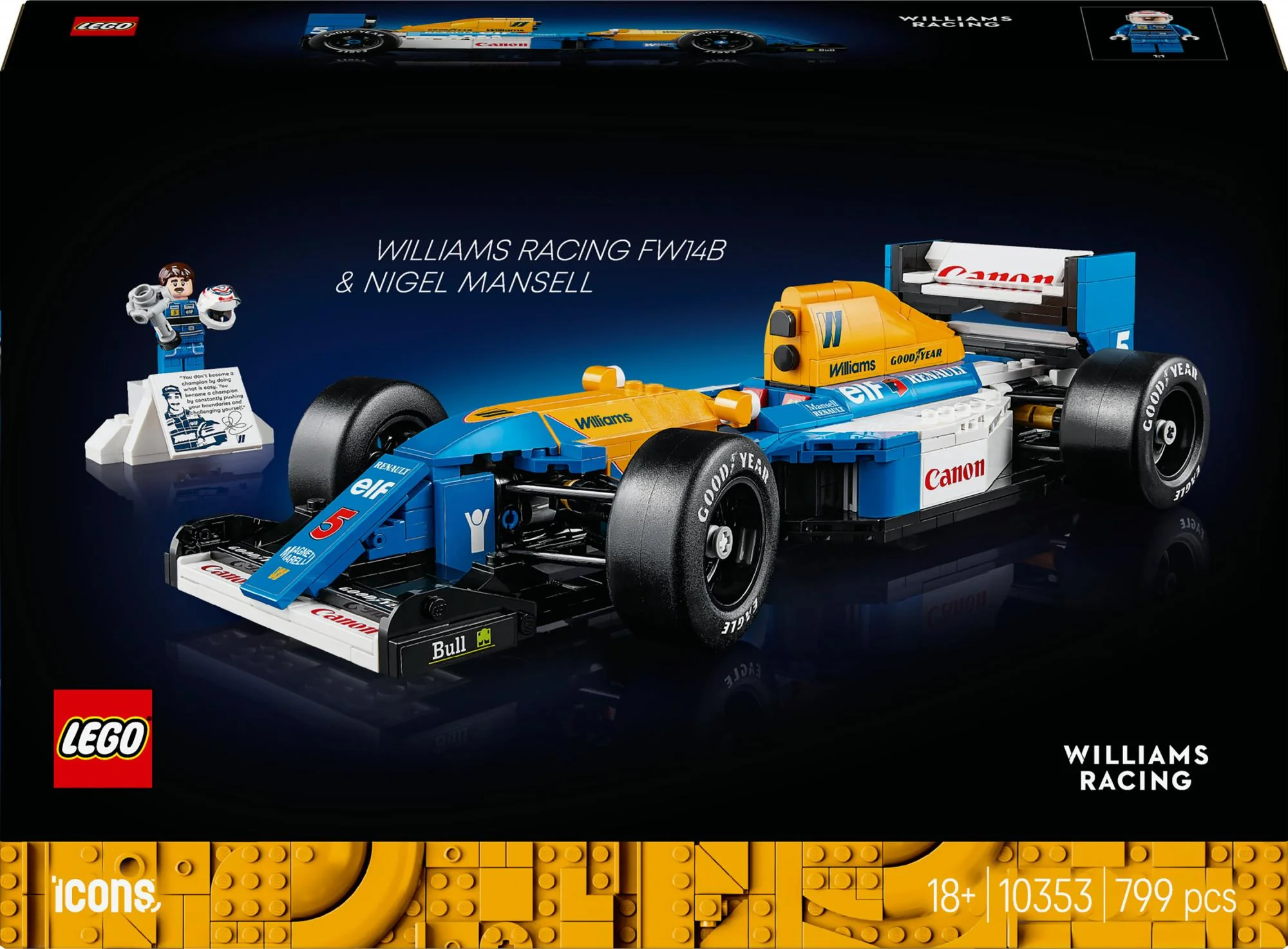 LEGO 10353 Icons Williams Racing FW14B with Nigel Mansell