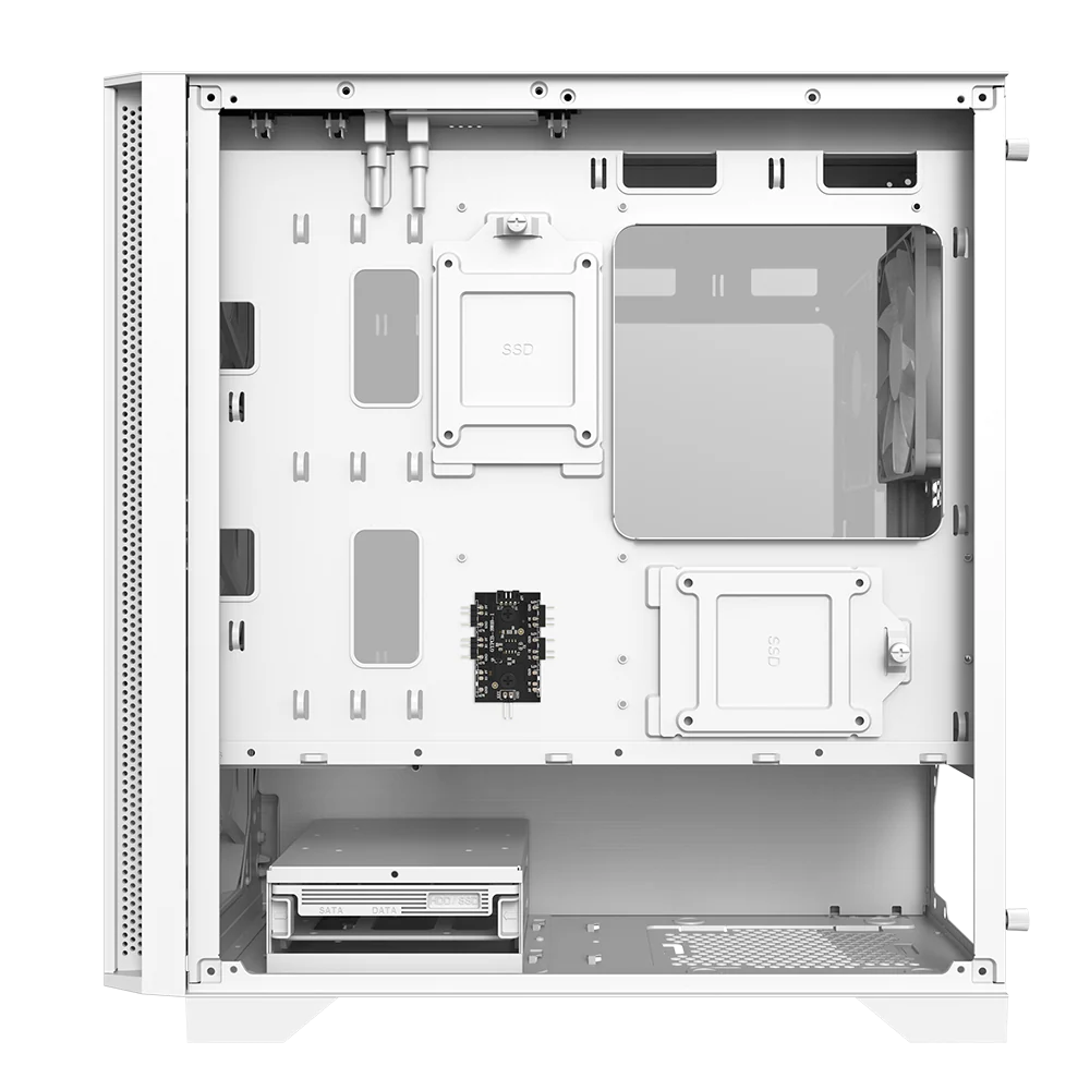 Montech Air 100 ARGB Weiß – Micro ATX. gehärtetes Glas. 4x ARGB-Lüfter im Lieferumfang enthalten