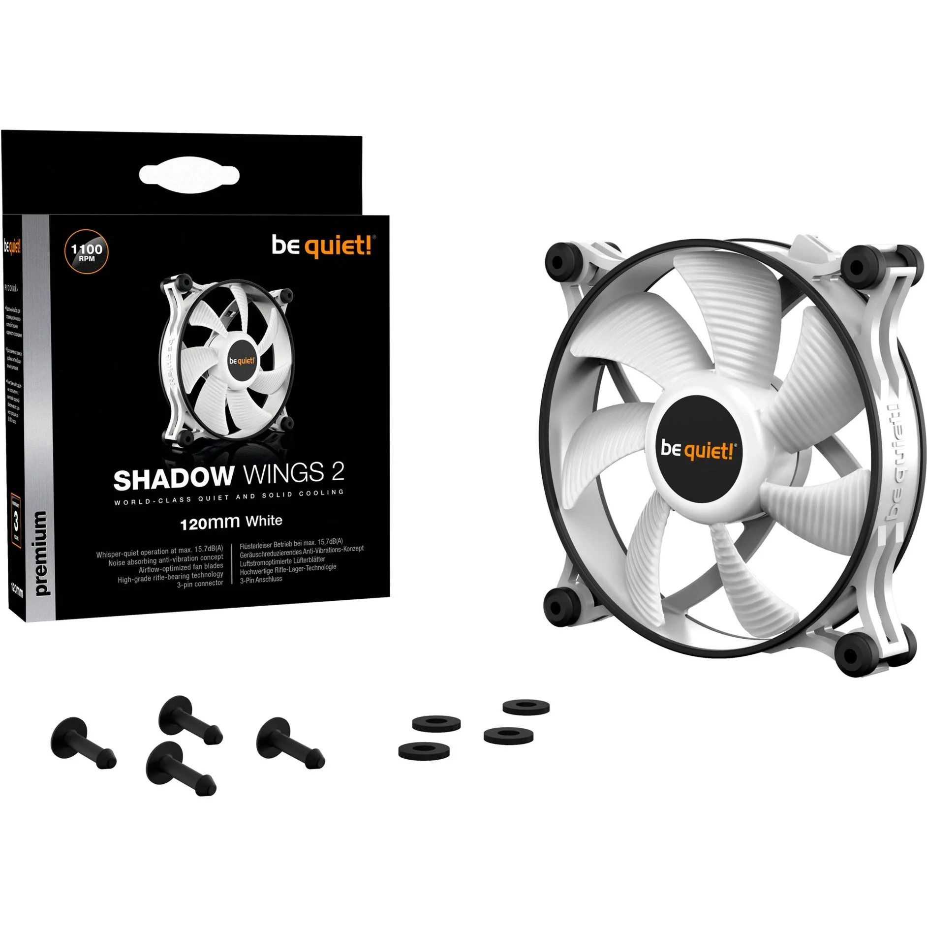 be quiet! Shadow Wings 2 White 120mm case fan (White)