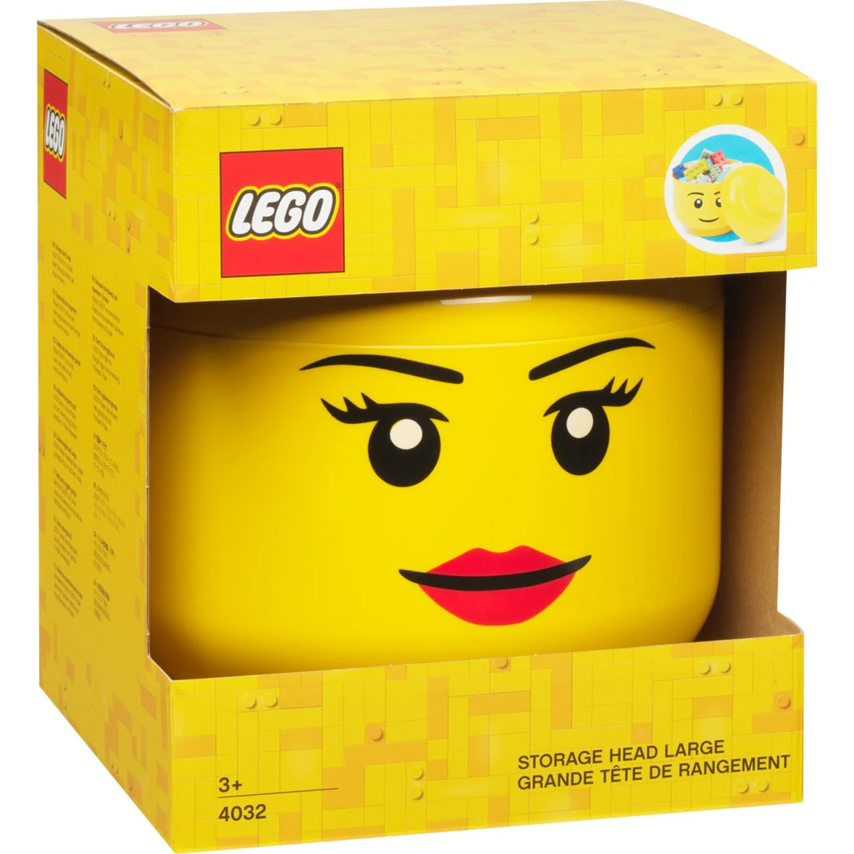Room Copenhagen LEGO Iconic Storage Head Girl. storage box (yellow. size L. female)