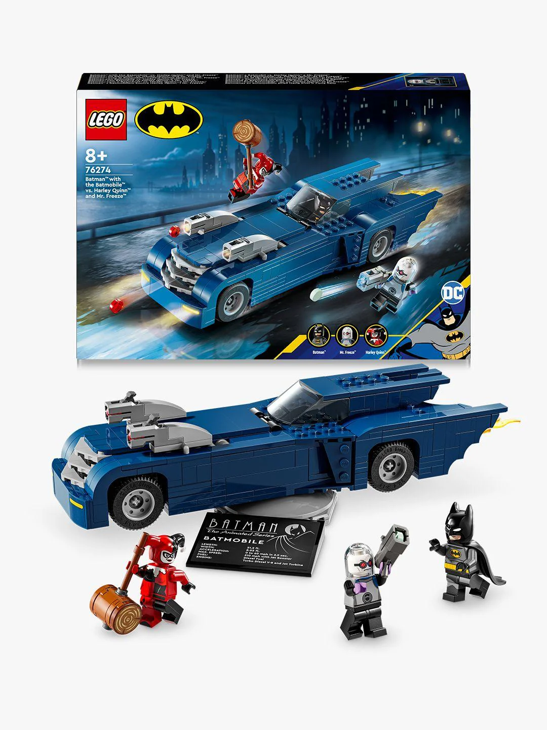 LEGO 76274 DC Super Heroes Batman in the Batmobile vs. Harley Quinn and Mr. Freeze