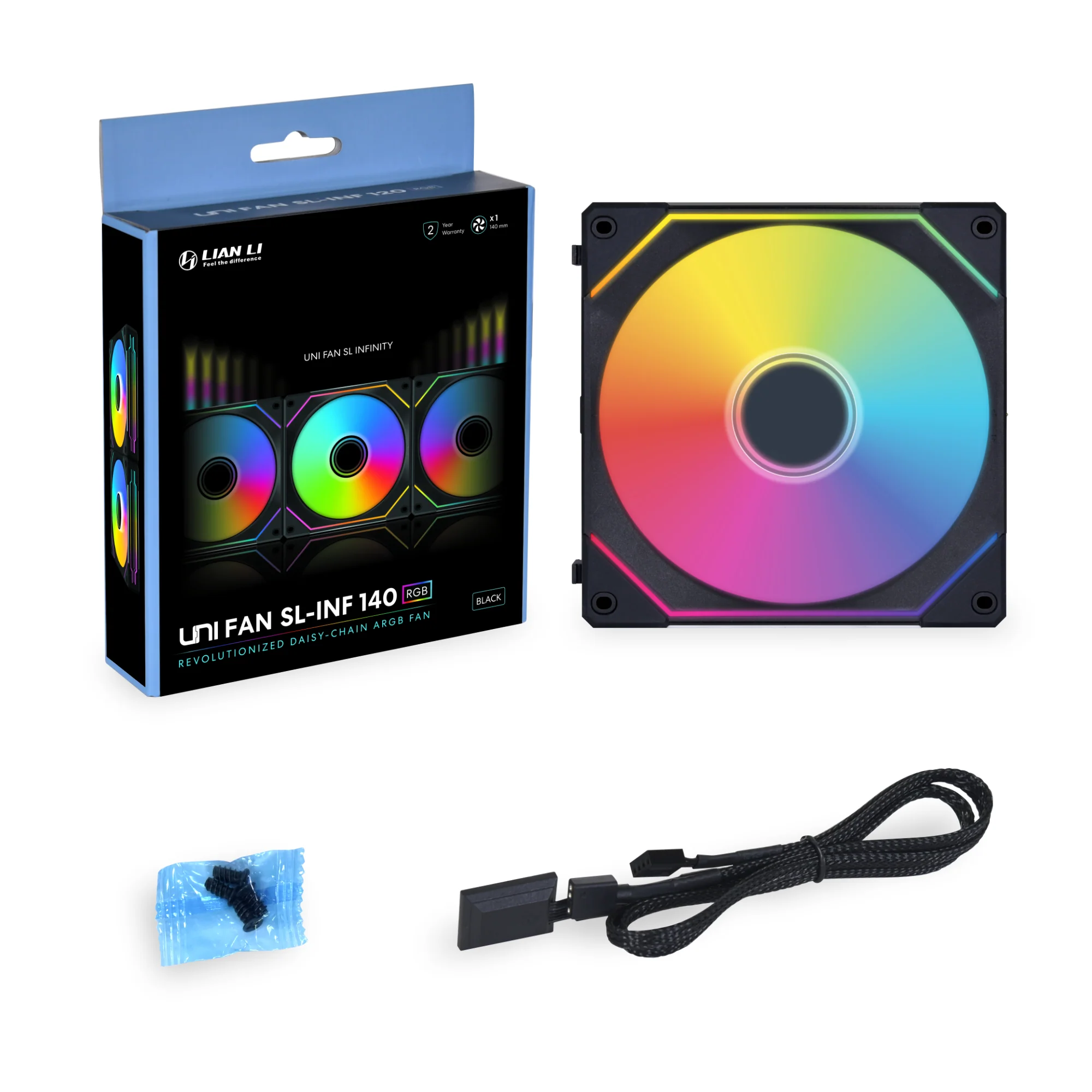 Lian li UNI FAN SL INF PWM Schwarz – 140 mm. Infinity RGB. Einzelpackung