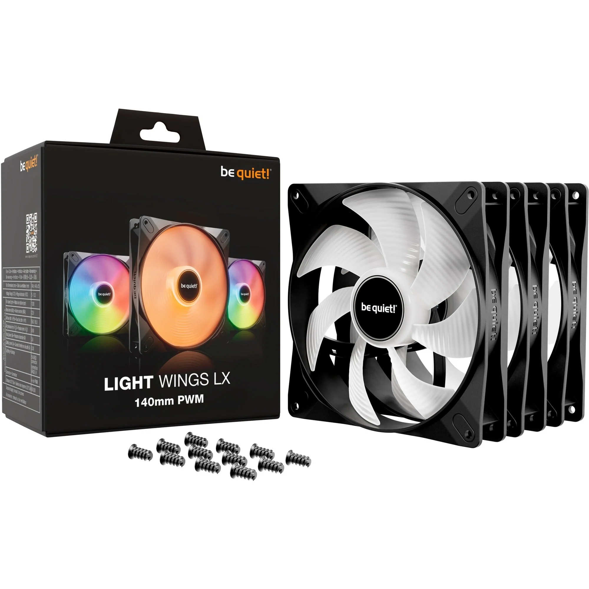 be quiet! Light Wings LX 140mm PWM Triple Pack. case fan (black. pack of 3)