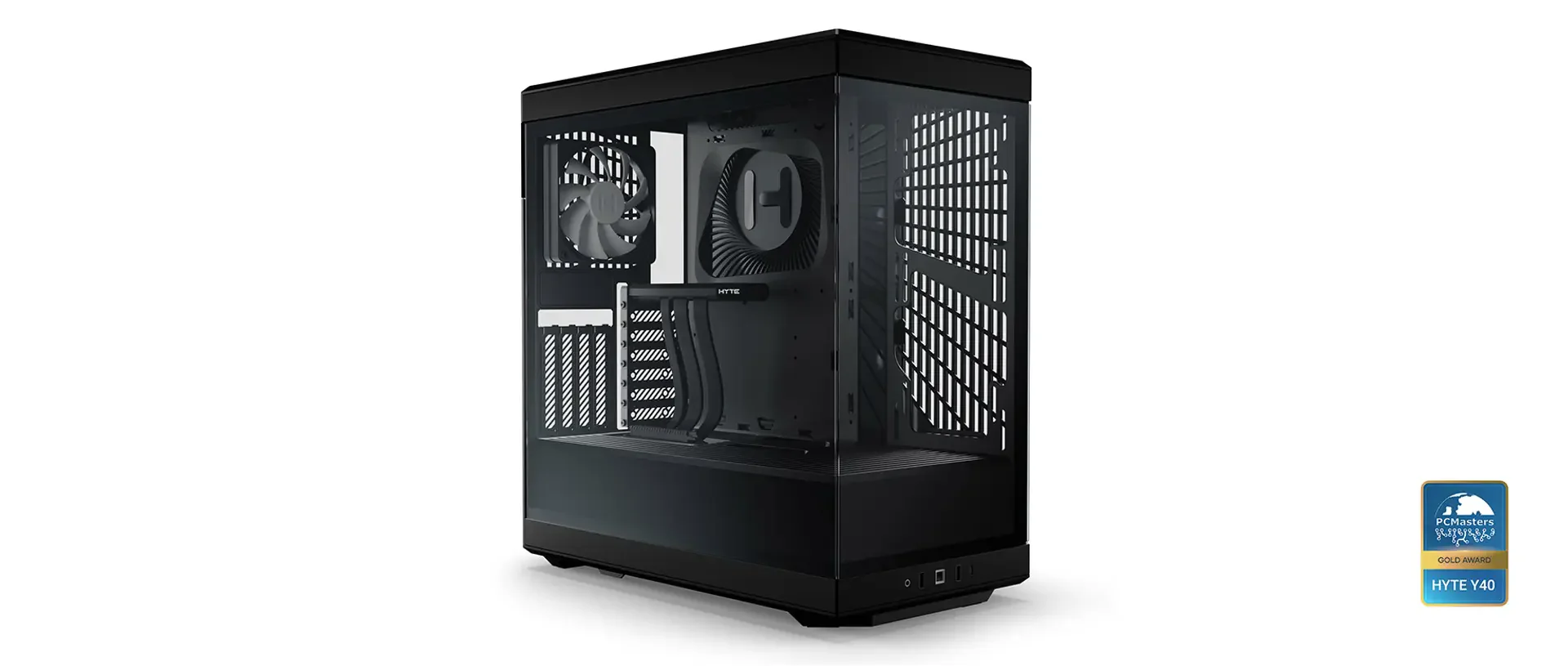 HYTE Y40 Black Miditower – Panorama-Glasschleier. inklusive PCIe 4.0-Riser-Kabel. 2 inklusive Lüfter