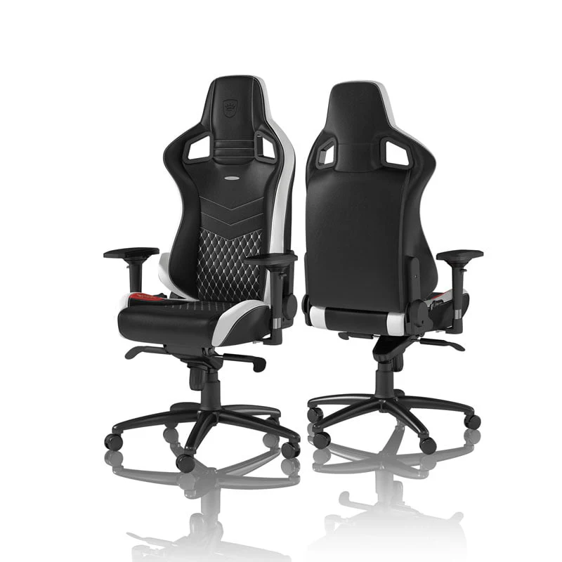 noblechairs EPIC Echtleder Schwarz/Weiß/Rot