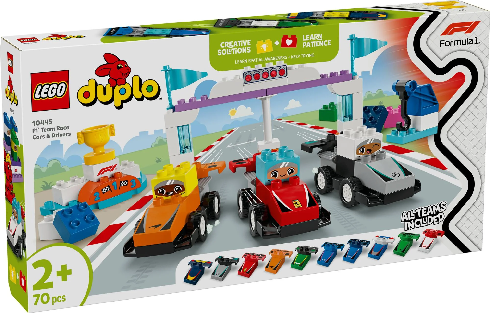 LEGO 10445 DUPLO F1 Team Racing Cars with Racers
