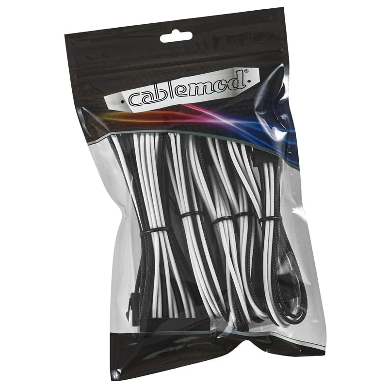 CableMod Classic ModMesh-Kabelverlängerungsset – 8+8-Serie – schwarz/weiß