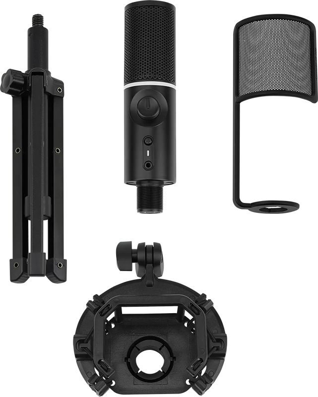 Streamplify MIC RGB Stativmikrofon – Schwarz