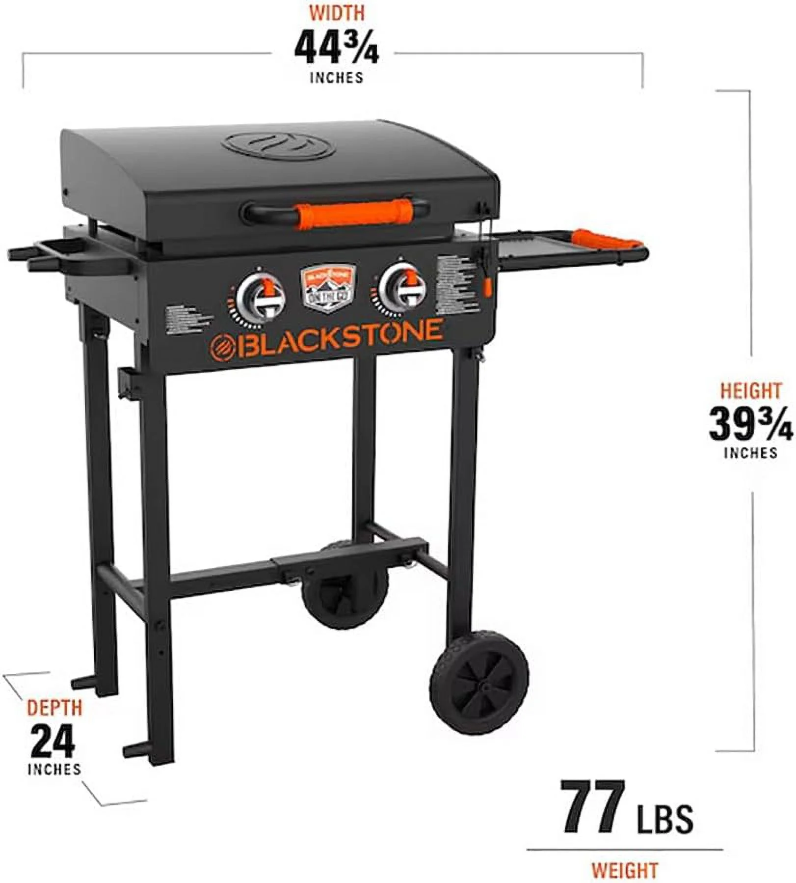 22 inch Blackstone Griddle with Hood, and Grill Stand, Outdoor Flat Top Grill Propane Portable Gas Grill, BBQ Grill with Blackstone Accessories, Seasoning, and Wholesalehome Gloves & Cloth Included