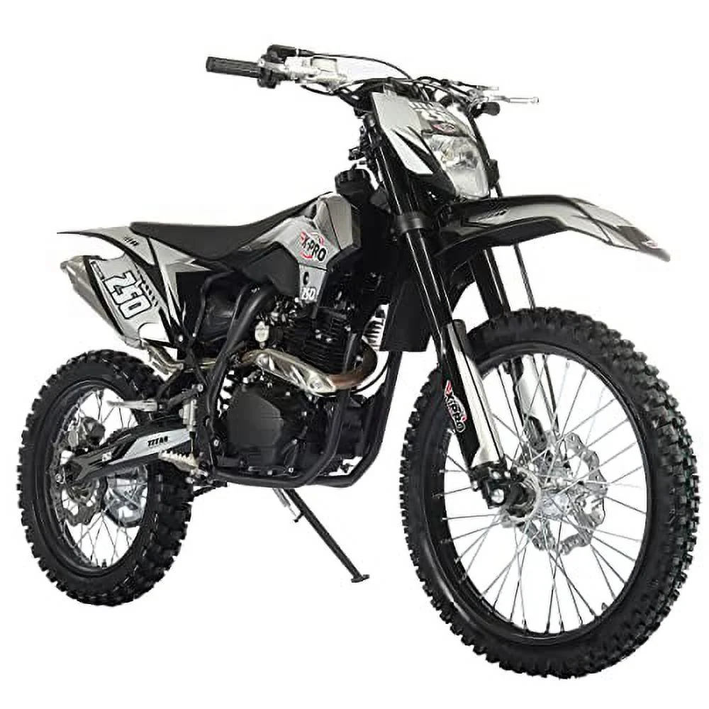 X-Pro Brand New Titan 250cc Gas Pit Dirt Bike with LED Headlight, 5-Speed Manual Transmission, Electric/Kick Start! Big 21