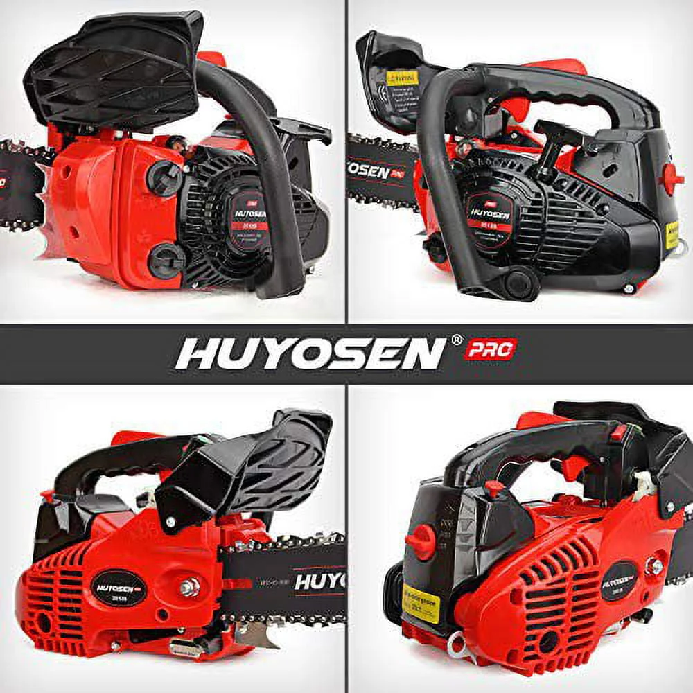 HUYOSEN PRO Professional Gas Chainsaw 25cc 2-Stroke Gas Powered Chain Saw 12-Inch Chainsaw Chain with Tool Kit for Cutting Forest Wood Garden Trimming Tools
