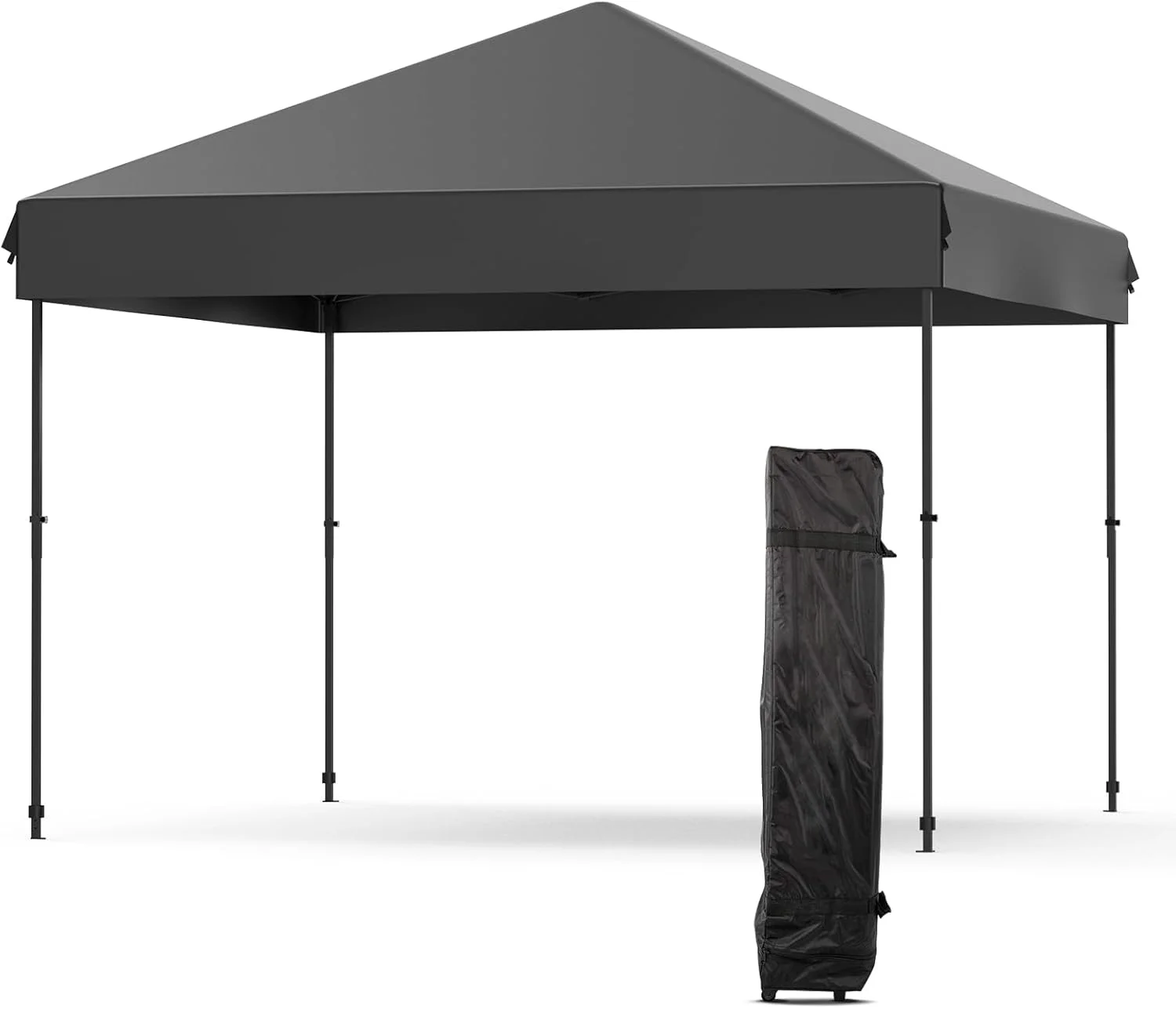 Historyli 10x10Ft Folding Canopy Tent,Instant Pop Up Heavy Duty Portable Gazebo with Wheeled Carry Bag,UV Protection and Sandbags for Outdoor Events,Camping,Markets,Black