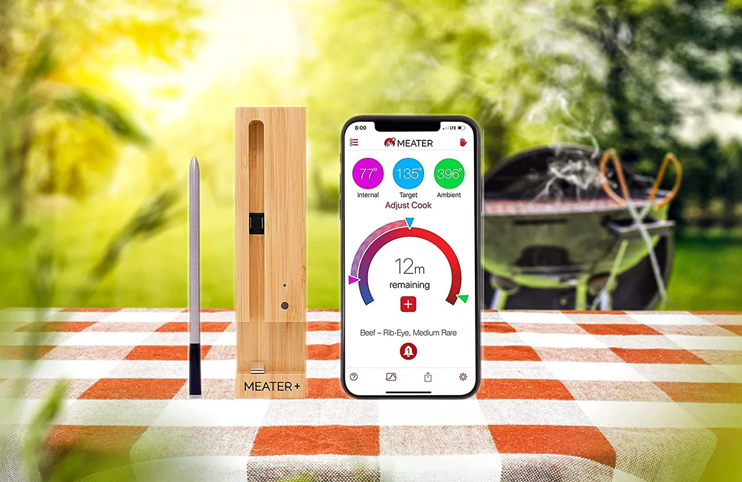 MEATER Plus: Ultimate Smart Meat Thermometer for BBQ, Oven, Grill, and More! | 165ft Bluetooth Range | iOS & Android App | Apple Watch & Alexa Compatible | Dishwasher Safe with HogoR Apron