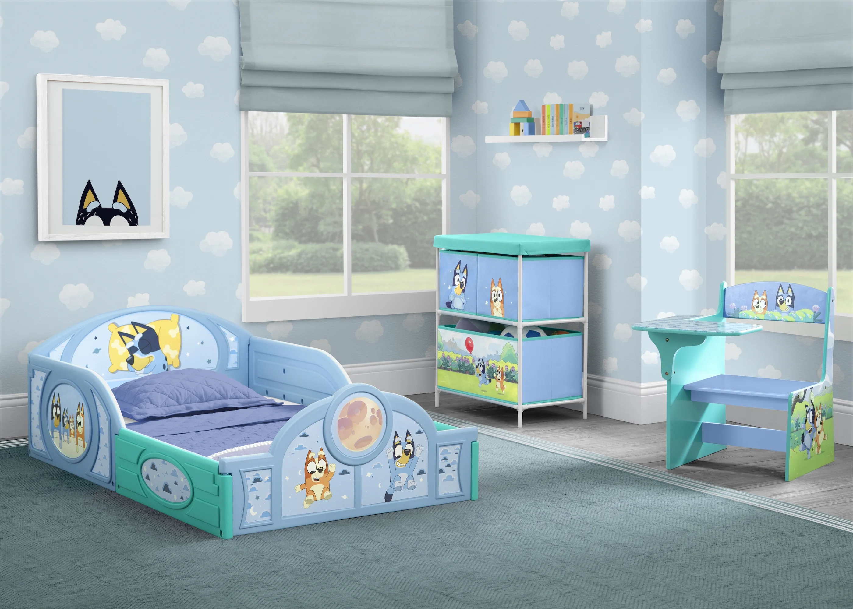 Bluey 3-Piece Toddler Bedroom Set by Delta Children, Blue