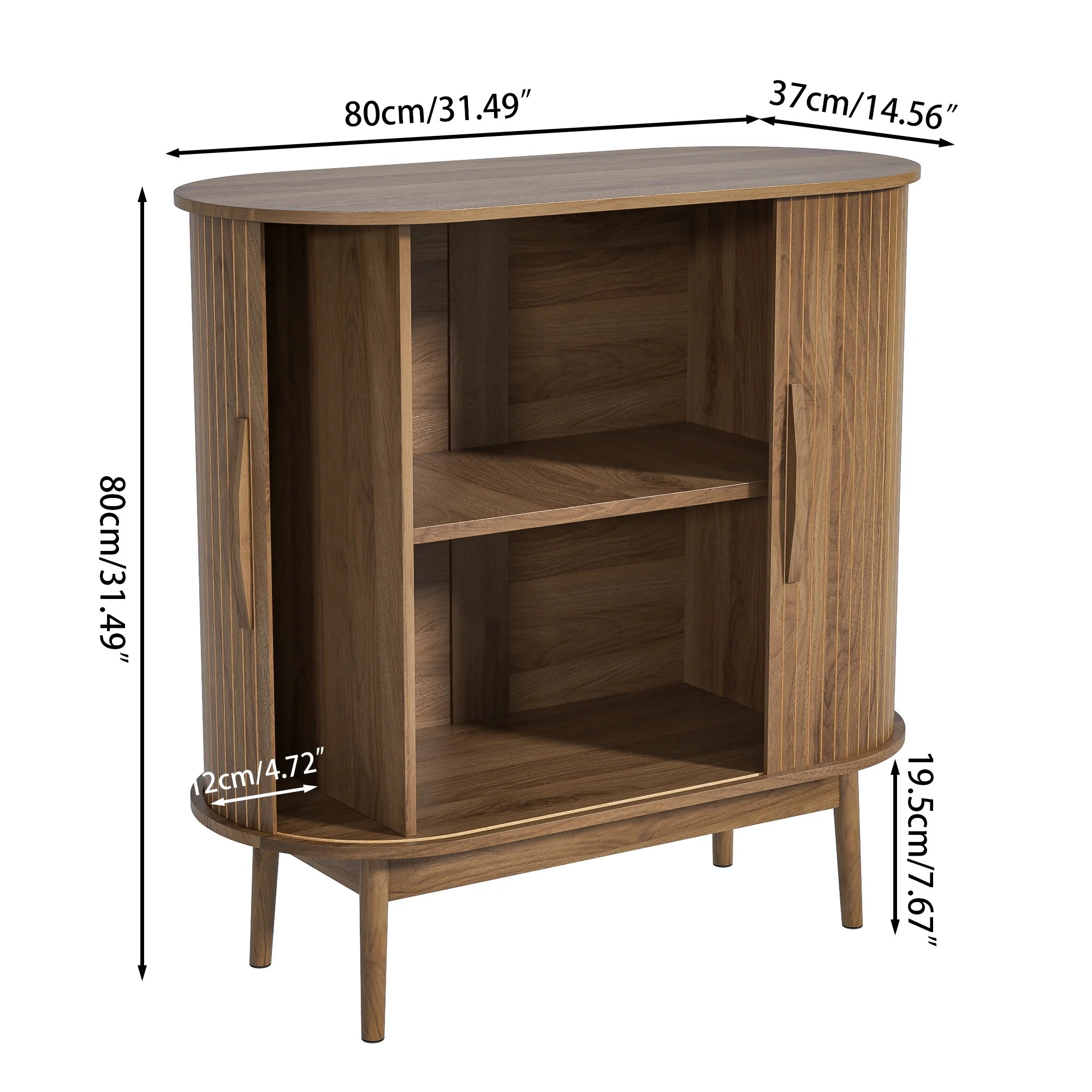 Mid Century Modern Buffet Sideboard Cabinet with Storage, Small Accent Cabinet with Sliding Door, for Living Room, Kitchen